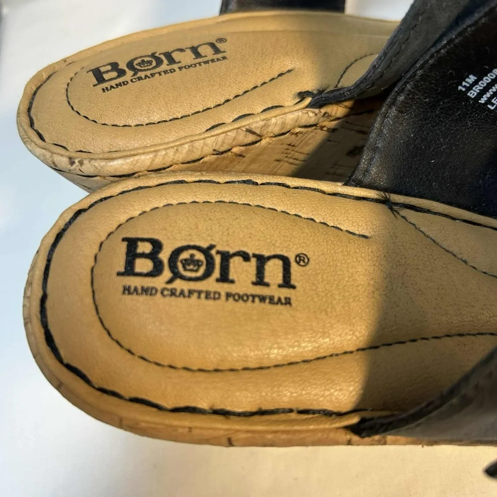 Born Black and Tan Wedge‎ Sandals